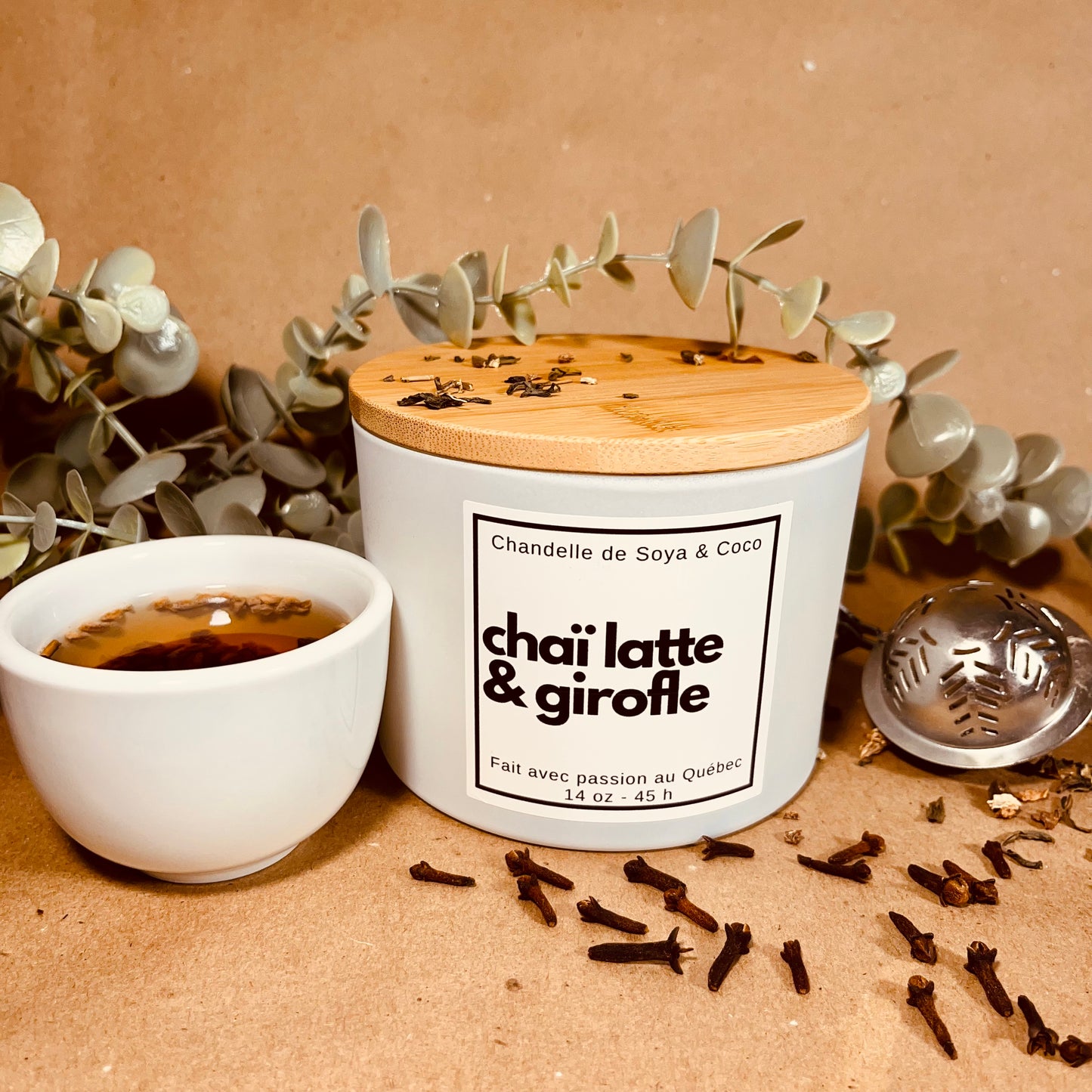 CHAI LATTE & GIROFLE - Bougies 3 mèches 14 oz
