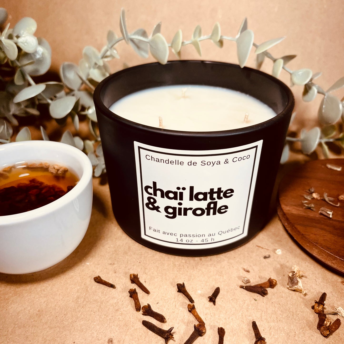 CHAI LATTE & GIROFLE - Bougies 3 mèches 14 oz